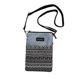 New! HAND MADE Crossbody Cell Phone Purse Bag ~ Blue Geo Print